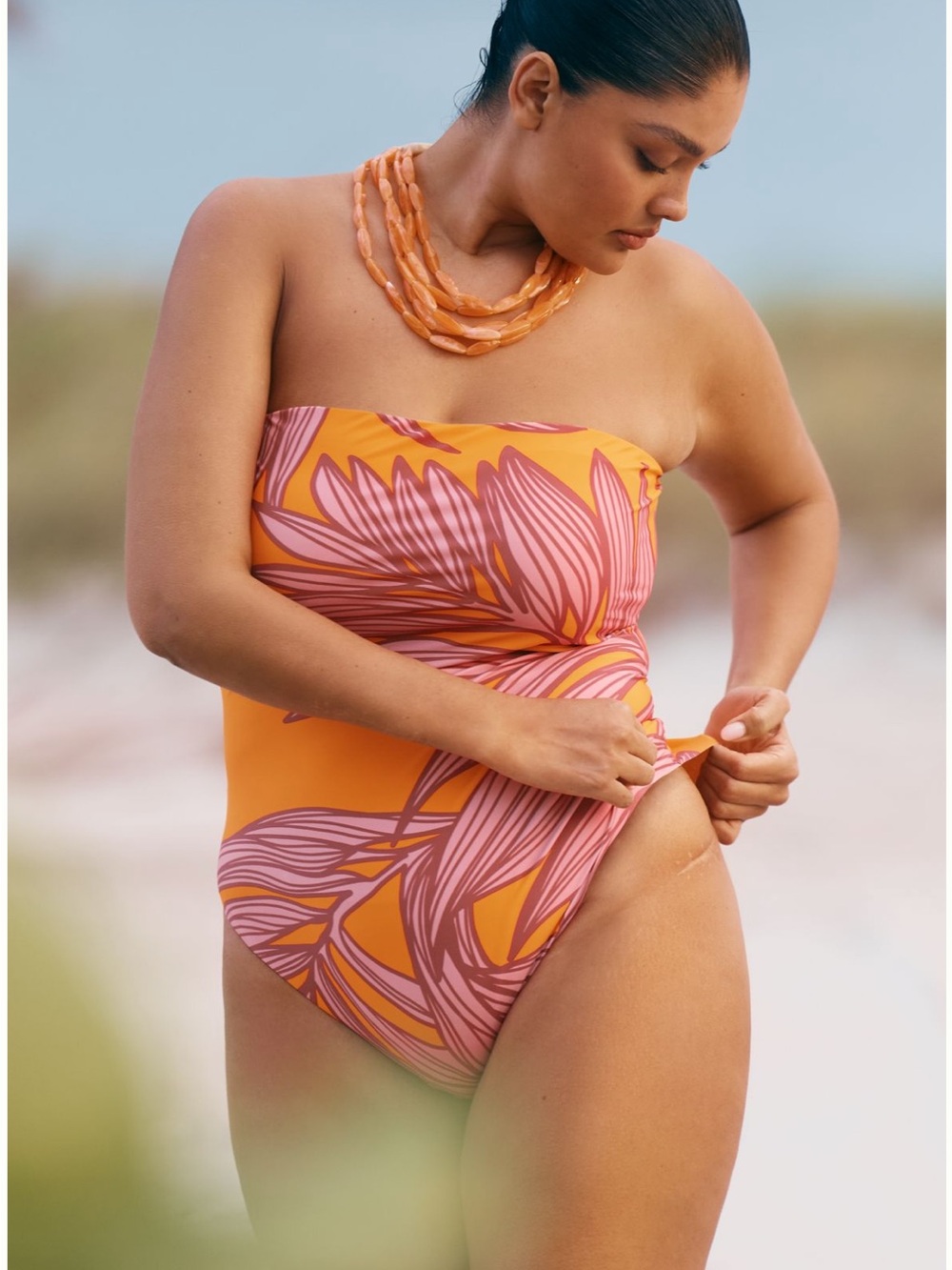 Anthropology Strapless One-piece Swimsuit